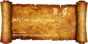 Márk Gyöngyi névjegykártya